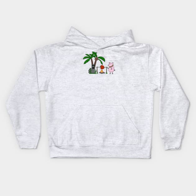 Bert’s Luau Kids Hoodie by Coconut Moe Illustrations